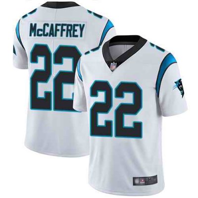 Youth Carolina Panthers  #22 Christian McCaffrey White Vapor Untouchable Limited Stitched NFL Jersey