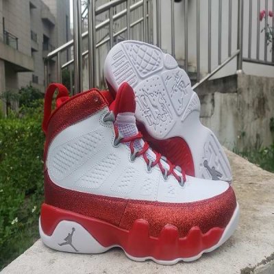 Men's Running weapon Air Jordan 9 White/Red Shoes 015