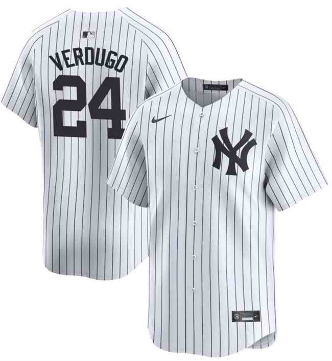 Men's New York Yankees #24 Alex Verdugo White 2024 Gome Limited Cool Base Stitched Baseball Jersey