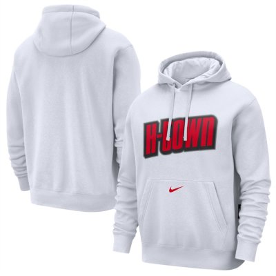 Men's Houston Rockets White 2024/25 City Edition Essential Club Pullover Hoodie