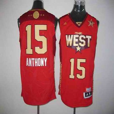 2011 All Star Nuggets #15 Carmelo Anthony Red Stitched NBA Jersey