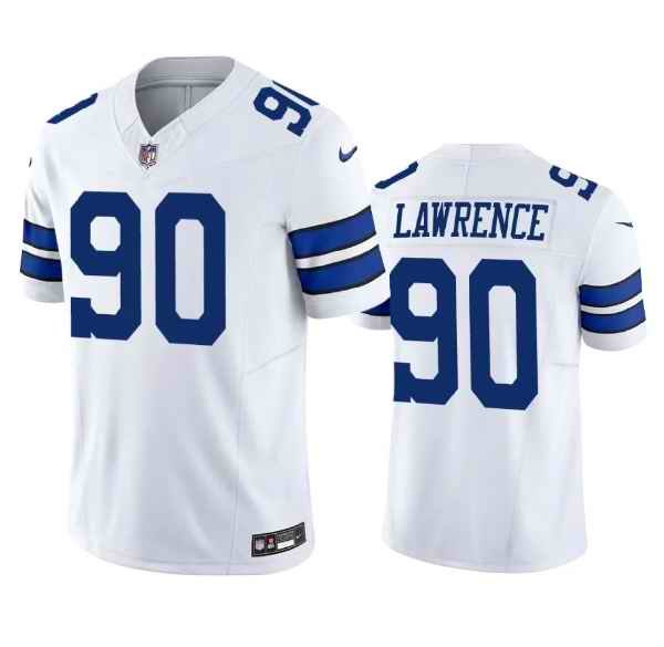 Men's Dallas Cowboys #90 Demarcus Lawrence White 2023 F.U.S.E. Vapor Limited Stitched Football Jersey