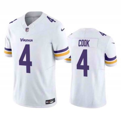 Men's Minnesota Vikings #4 Dalvin Cook White 2023 F.U.S.E.  Vapor Untouchable Stitched Jersey