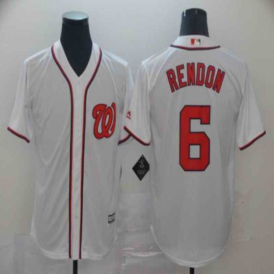 Men's Washington Nationals #6 Anthony Rendon  Majestic White Cool Base Stitched MLB Jersey