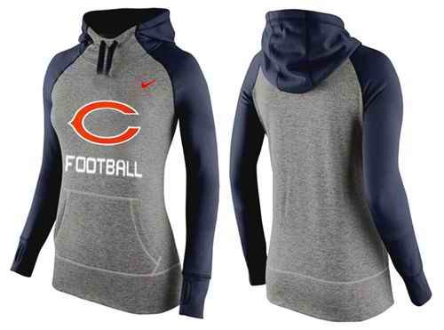 Women's Nike Chicago Bears Performance Hoodie Grey & Dark Blue