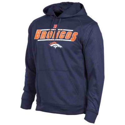 Denver Broncos Majestic Synthetic Hoodie Sweatshirt Navy Blue