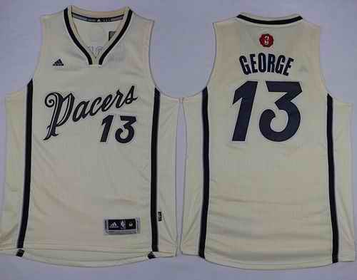 Pacers #13 Paul George Cream 2015-2016 Christmas Day Stitched NBA Jersey