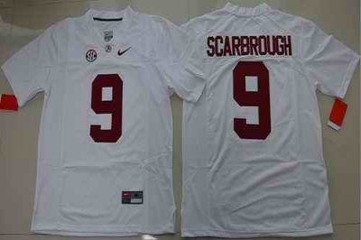 Crimson Tide #9 Bo Scarbrough White Limited Stitched NCAA Jersey