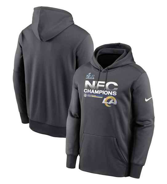 Men's Los Angeles Rams 2022 Black NFC Champions Pullover Hoodie