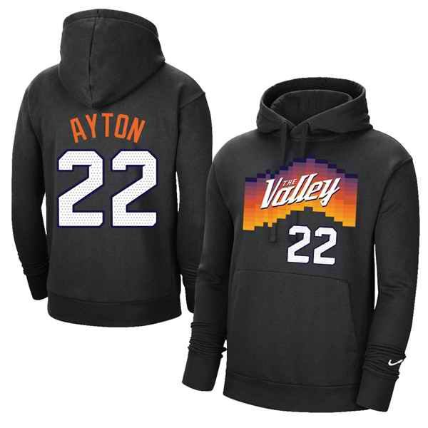 Men's Phoenix Suns #22 Deandre Ayton 2021 Black Pullover Hoodie