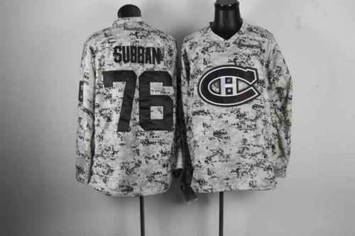 Canadiens #76 PK Subban Camo Stitched NHL Jersey