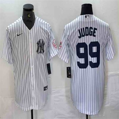 Men's New York Yankees #99 Aaron Judge White Cool Base Stitched Baseball Jersey