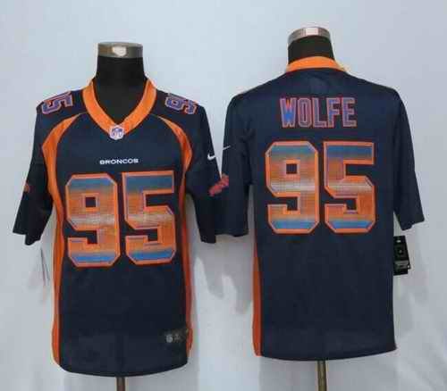 Nike Broncos #95 Derek Wolfe Navy Blue Alternate Men's Stitched NFL Limited Strobe Jersey