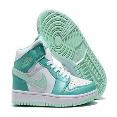 Men's Running Weapon Air Jordan 1 High Top Aqua/White Shoes 491