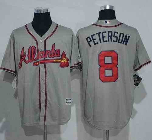 Braves #8 Jace Peterson Grey New Cool Base Stitched MLB Jersey