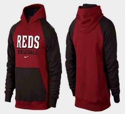 Cincinnati Reds Pullover Hoodie Burgundy Red & Black