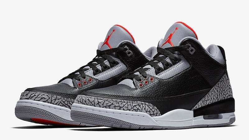 Men's Running weapon Air Jordan 3 Black Red Shoes 038