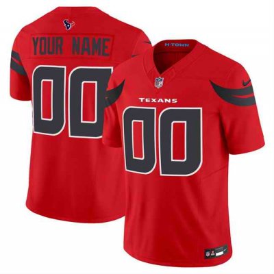 Men's Houston Texans Customized Red 2024 Alternate Vapor F.U.S.E. Limited Stitched Jersey