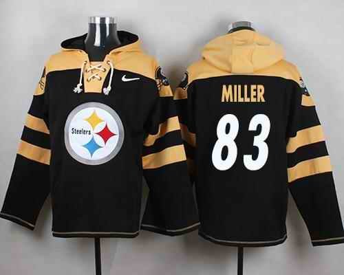 Nike Steelers #83 Heath Miller Black Player Pullover NFL Hoodie