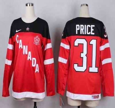 Olympic CA. #31 Carey Price Red 100th Anniversary Women's Stitched NHL Jersey