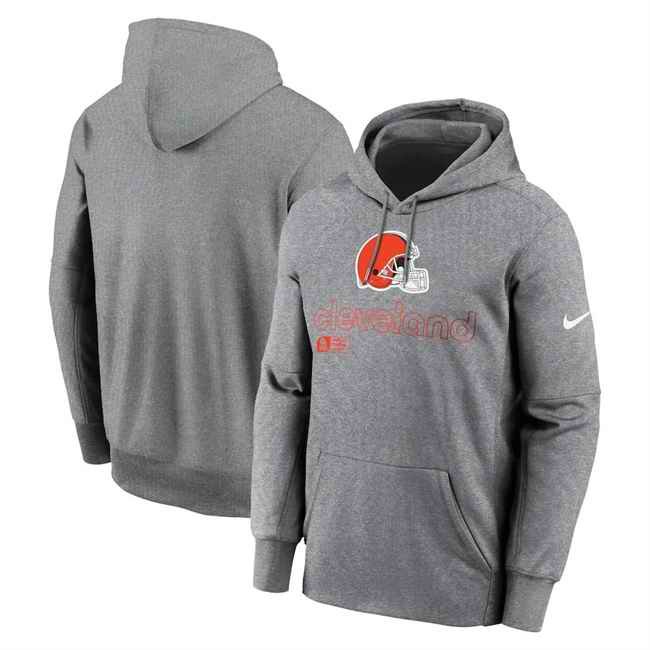 Men's Cleveland Browns Grey Performance Pullover Hoodie