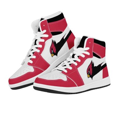 Men's Arizona Cardinals High Top Leather AJ1 Sneakers 001