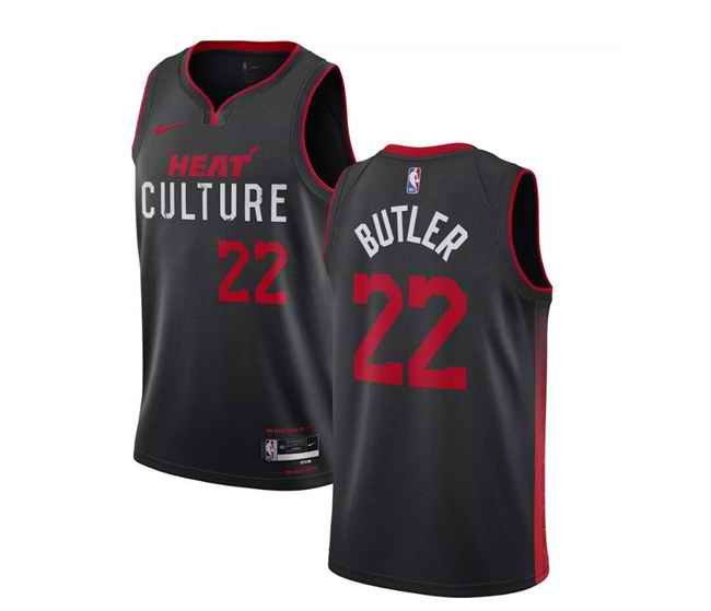 Youth Miami Heat #22 Jimmy Butler Black 2023/24 City Edition Stitched Jersey