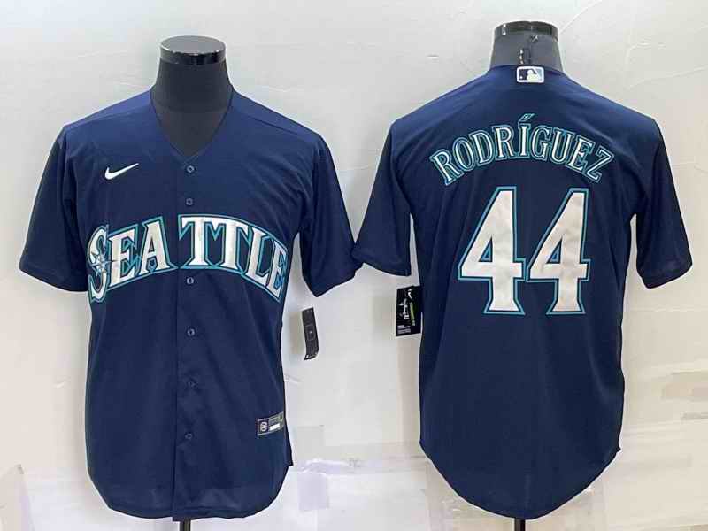 Men's Seattle Mariners #44 Julio Rodr'guez Navy Cool Base Stitched jersey