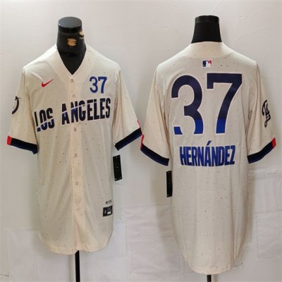 Men's Los Angeles Dodgers #37 Teoscar Hern