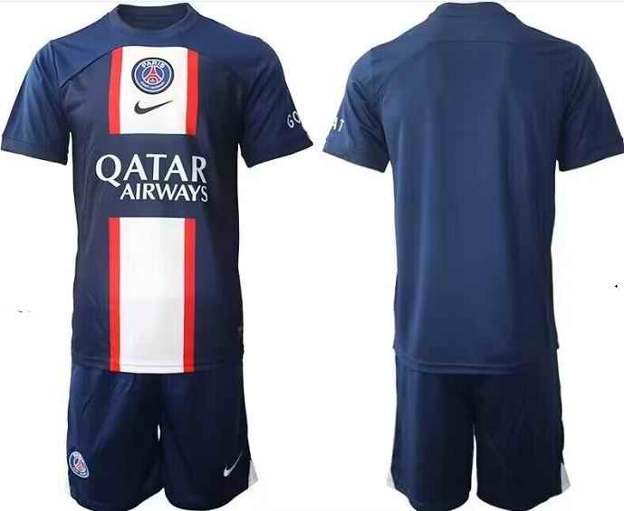 Youth Paris Saint-Germain Blank Navy Soccer Jersey Suit