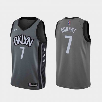 Men's Brooklyn Nets #7 Kevin Durant Grey 2019 Stitched NBA Jersey