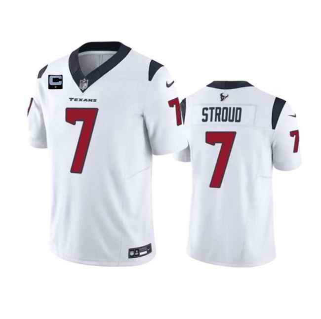 Men's Houston Texans #7 C.J. Stroud White 2023 F.U.S.E. With 1-Star C Patch Vapor Untouchable Limited Stitched Football Jersey