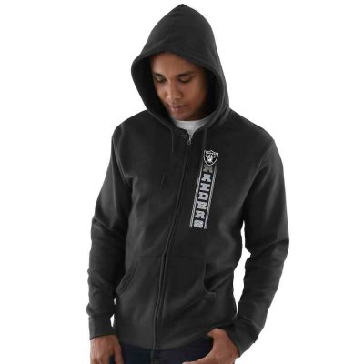 Men's Oakland Raiders Black Hook and Ladder Full-Zip NFL Hoodie