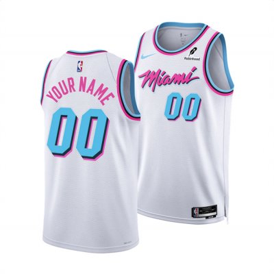 Men's Miami Heat Active Player Custom White 2024/25 City Edition Stitched Basketball Jersey