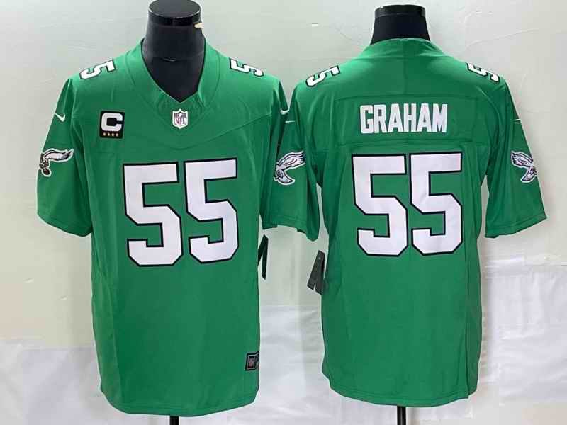 Men's Philadelphia Eagles #55 Brandon Graham Green 2023 F.U.S.E. With C Patch Vapor Untouchable Stitched Football Jersey