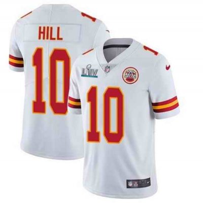 Men's Kansas City Chiefs #10 Tyreek Hill Super Bowl LIV White Vapor Untouchable Limited Stitched NFL Jersey