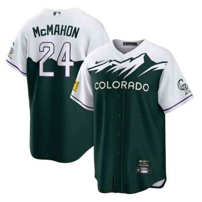 Men's Colorado Rockies #24 Ryan McMahon 2022 Green City Connect Stitched Baseball Jersey