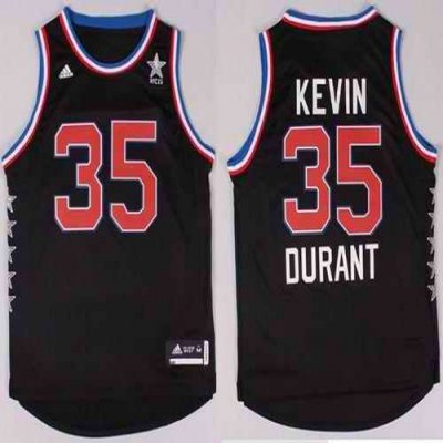 Thunder #35 Kevin Durant Black 2015 All Star Stitched NBA Jersey