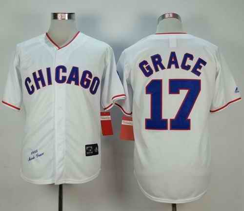 Mitchell And Ness 1988 Cubs #17 Mark Grace White Stitched MLB Jersey