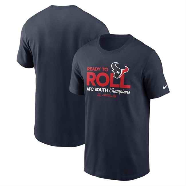 Men's Houston Texans Navy 2024 AFC South Champions Locker Room Trophy Collection T-Shirt