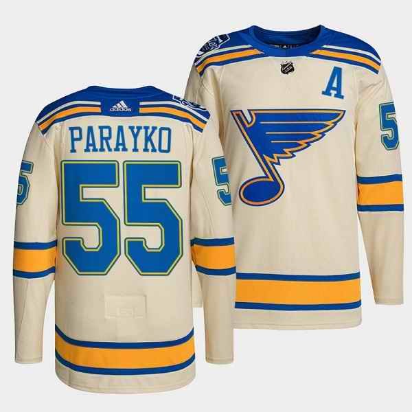 Men's St. Louis Blues #55 Colton Parayko Cream 2022 Winter Classic Stitched Jersey