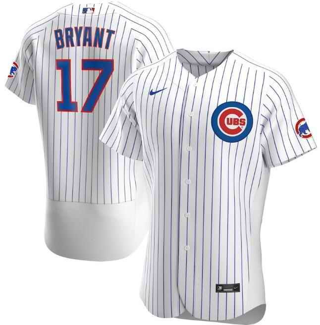 Men's Chicago Cubs #17 Kris Bryant White Flex Base Stitched Jersey