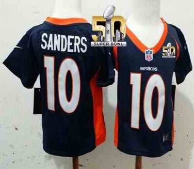 Toddler Nike Broncos #10 Emmanuel Sanders Navy Blue Alternate Super Bowl 50 Stitched NFL Elite Jersey