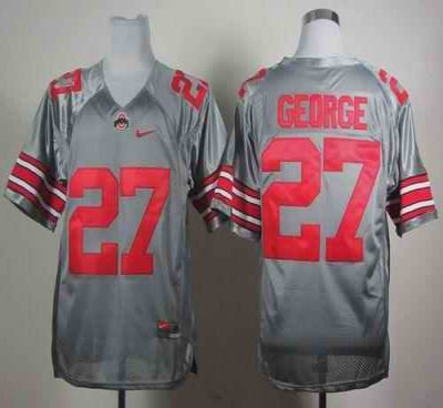 Buckeyes #27 Eddie George Grey Stitched NCAA Jersey