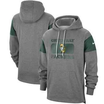 Men's Green Bay Packers 2019 Grey Fan Gear Historic Pullover Hoodie