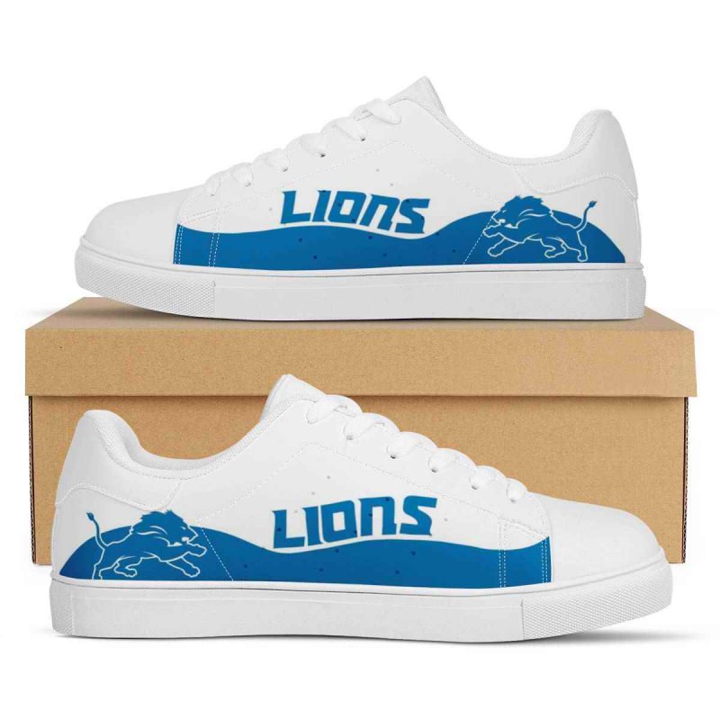 Women's Detroit Lions Low Top Leather Sneakers 003