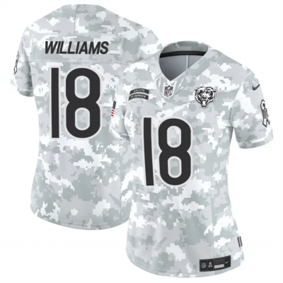 Women's Chicago Bears #18 Caleb Williams 2024 F.U.S.E Arctic Camo Salute to Service Limited Stitched Football Jersey(Run Small)