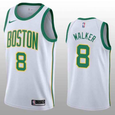 Men's Boston Celtics #8 Kemba Walker White City Edition Stitched NBA Jersey