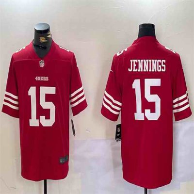 Men's San Francisco 49ers #15 Jauan Jennings Red Vapor Untouchable Limited Stitched Jersey