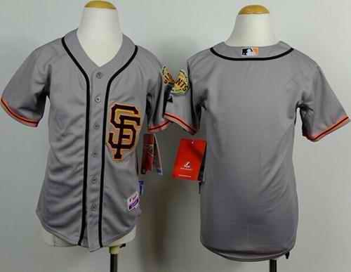 Giants Blank Grey Road 2 Cool Base Stitched Youth MLB Jersey